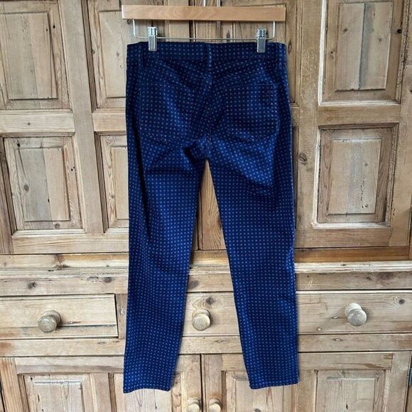 Tory Burch 25 Navy‎ Blue Red Skinny Pants Jeans Printed Dotted - Picture 10 of 14